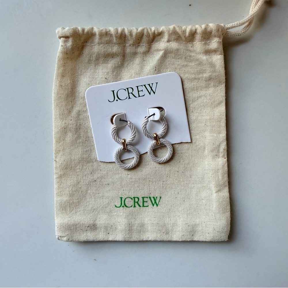 •NWT• J.Crew Pearl Seed Double Loop Earrings